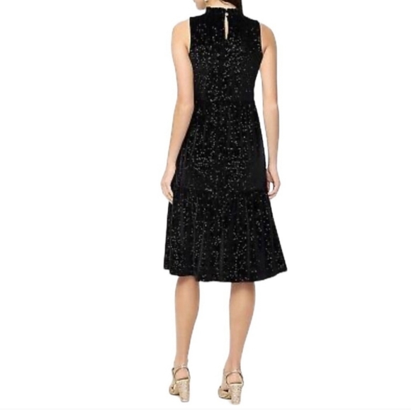 J. CREW Factory Shimmer Velvet Sleeveless Midi Dress Size 2P - Picture 4 of 10